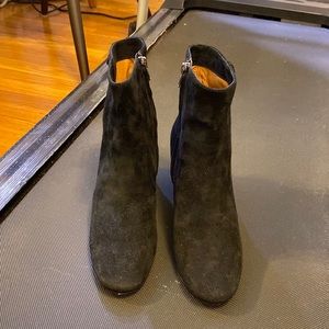 Black suede Frye booties